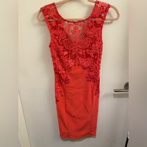 Pink lace body con cocktail dress